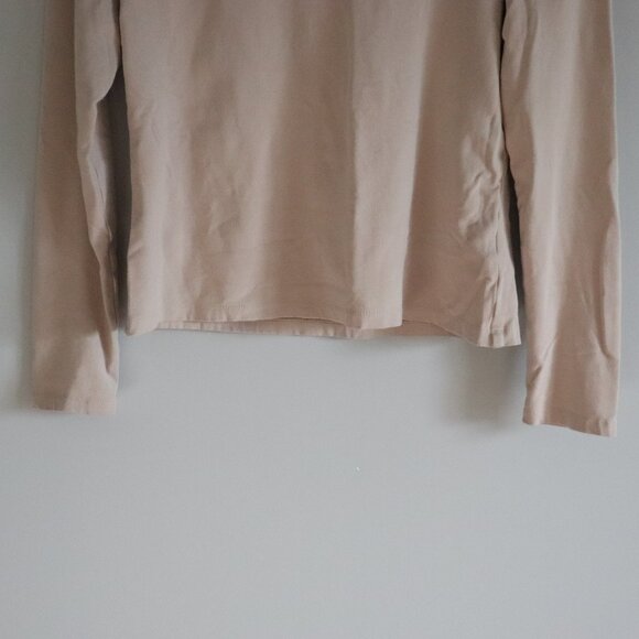 Contemporaine Par Simons Boat Neck Casual Beige M Scoop Back Long Sleeve T-Shirt - Picture 7 of 10